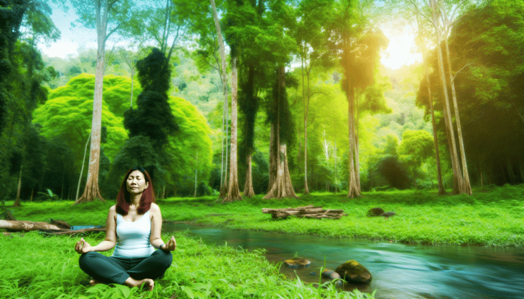 Person practicing mindfulness in nature